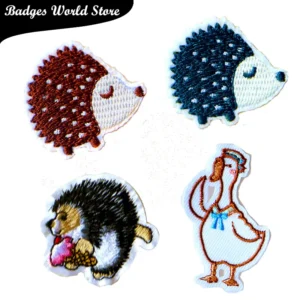 Cartoon Decorative Patch Hedgehog Chicken icon Embroidered Applique Patches For kawaii clothes DIY Iron on Badges on a backpack