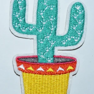 1x Cactus desert flower southwest embroidered applique iron on patch new (≈ 5.5 * 9.5 cm)