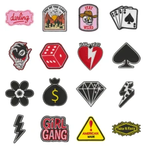 Colorful Embroidered Letters Iron On Patches Tiger Diamond Design Fashion Clothing DIY Patch