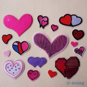 1pcs Mix hearts Patch for Clothing Iron on Embroidered Sew Applique Cute Patch Fabric Badge Garment DIY Apparel Accessories 123#