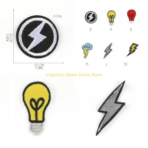 92MF Embroidered Fabric Patches Embroidered Applique Iron On Clothing Patches for Clothes Jackets Jeans Backpacks Bag Hat