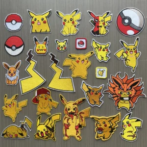 Cartoon Pokemon Pikachu Game Monster Character For DIY Clothing Iron on Embroidery Patches Decor Sew Jeans Applique